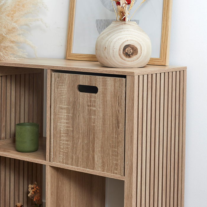 Home Deco Factory Cesta Orden Madera Industriel 30x30 cm