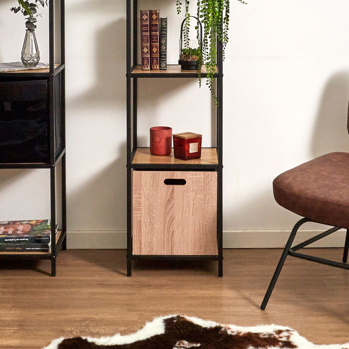 Home Deco Factory Cesta Orden Madera Industriel 30x30 cm