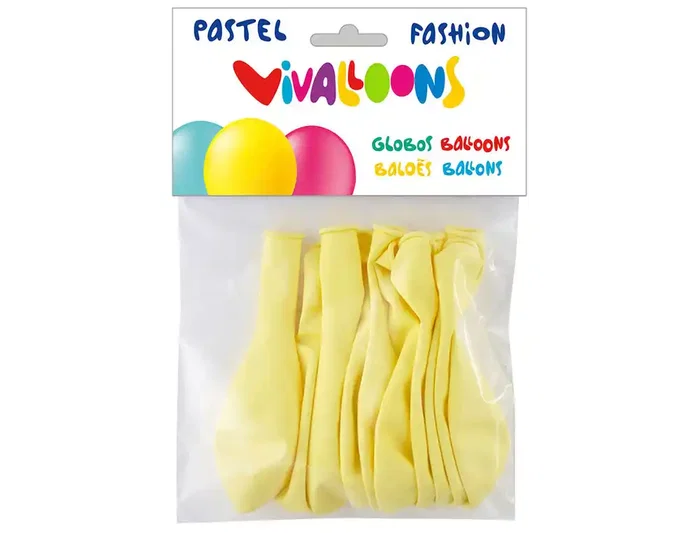 VIVALLOONS Globos Light Pastel Amarillo Claro Bolsa de 10 VIVALLOONS Globos Light Pastel Amarillo Claro Bolsa de 10