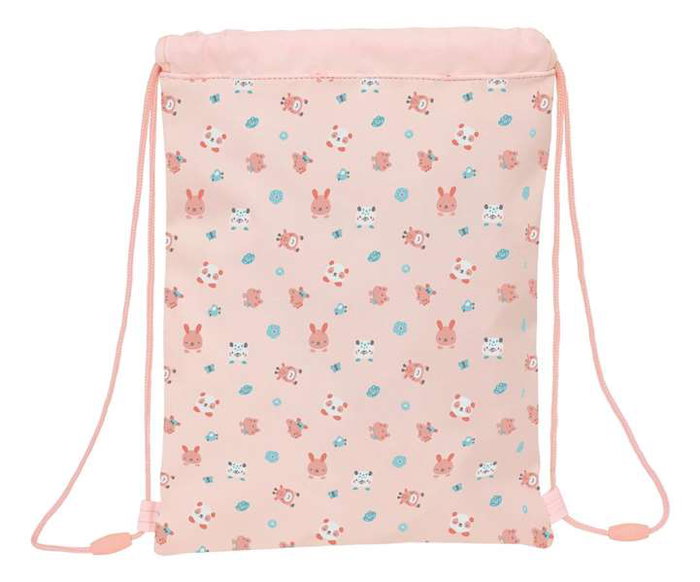 Bolsa Mochila con Cuerdas Safta Jirafa Coral 26 x 34 x 1 cm