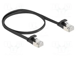 DeLOCK 81162 Cable de parche plano Cat6a U/FTP 0,5 m Negro