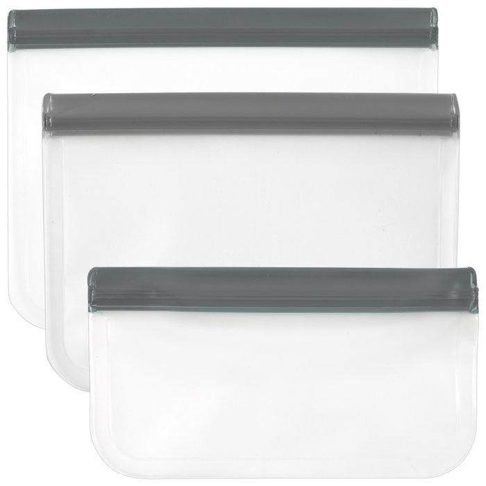 Cook Concept Juego de 3 Bolsas Conservación Reutilizables Translúcidas Lavables Aptas Congelador Medidas Varias