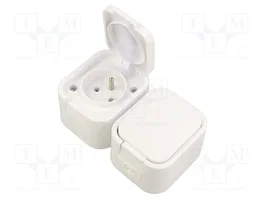 ABEX Tomacorriente de Alimentación AC 2P+PE 16A Blanco