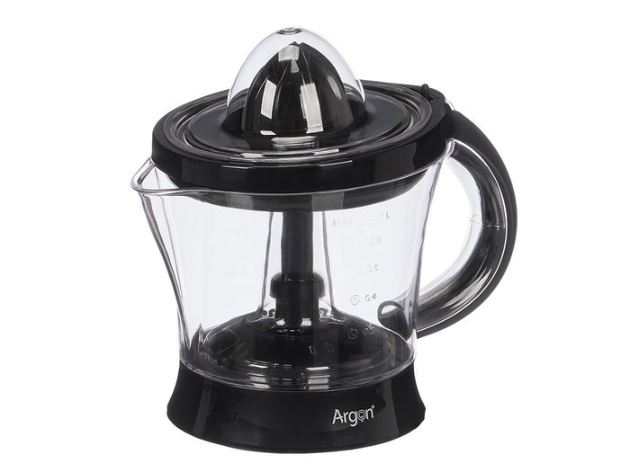 Argon Exprimidor de Cítricos Negro con Asa Cónico, 1 Litro, 40W, Dimensiones 22x21.5x15 cm (Set de 6)