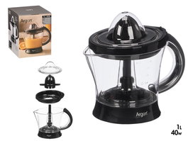 Argon Exprimidor de Cítricos Negro con Asa Cónico, 1 Litro, 40W, Dimensiones 22x21.5x15 cm (Set de 6)