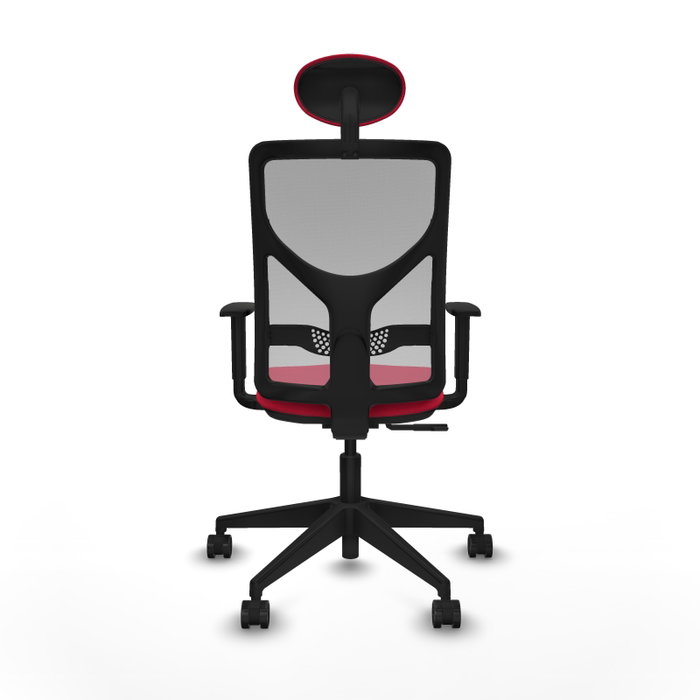PIQUERAS Y CRESPO Silla de oficina Motilla con mecanismo Sincro, Tela Roja y Malla Gris
