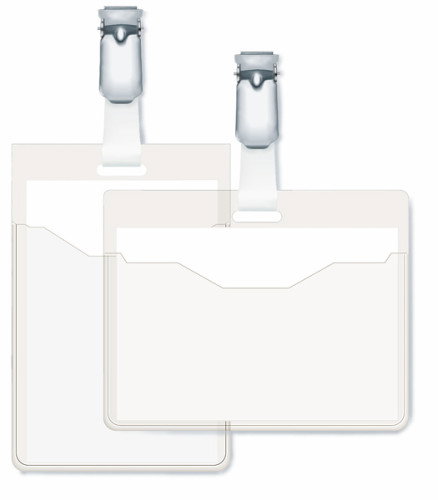 Durable 8106-19 Caja 25 Identificadores Transparentes con Pinza 60x90 mm