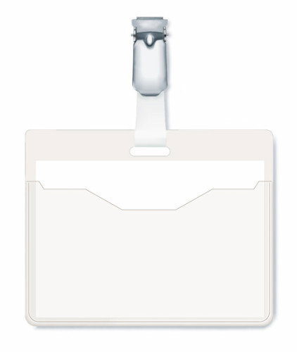 Durable 8106-19 Caja 25 Identificadores Transparentes con Pinza 60x90 mm