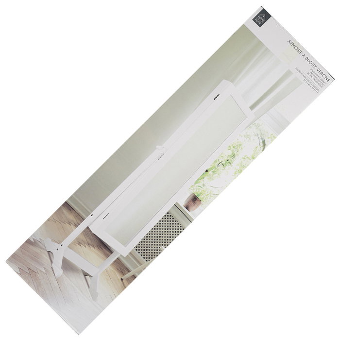 Home Deco Factory Armario Joyero De Pie Con Espejo Verona Repisas Cajones Ganchos 37.5x34x145 Cm