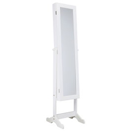 Home Deco Factory Armario Joyero De Pie Con Espejo Verona Repisas Cajones Ganchos 37.5x34x145 Cm