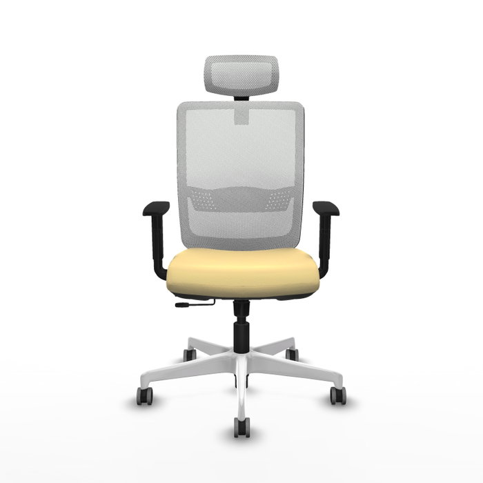 PIQUERAS Y CRESPO Silla de oficina Haches con mecanismo Sincro/Traslack, Crema y Blanco PIQUERAS Y CRESPO Silla de oficina Haches con mecanismo Sincro/Traslack, Crema y Blanco