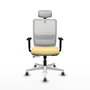 PIQUERAS Y CRESPO Silla de oficina Haches con mecanismo Sincro/Traslack, Crema y Blanco