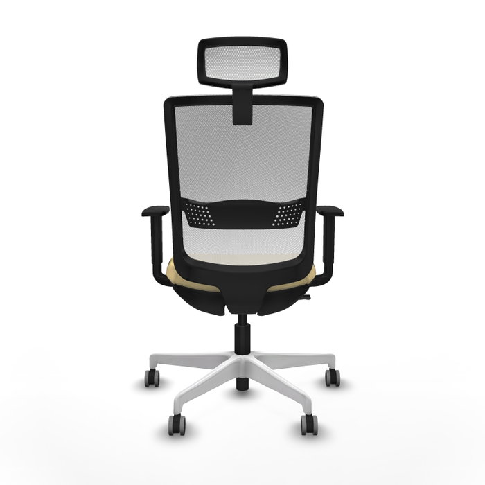 PIQUERAS Y CRESPO Silla de oficina Haches con mecanismo Sincro/Traslack, Crema y Blanco PIQUERAS Y CRESPO Silla de oficina Haches con mecanismo Sincro/Traslack, Crema y Blanco