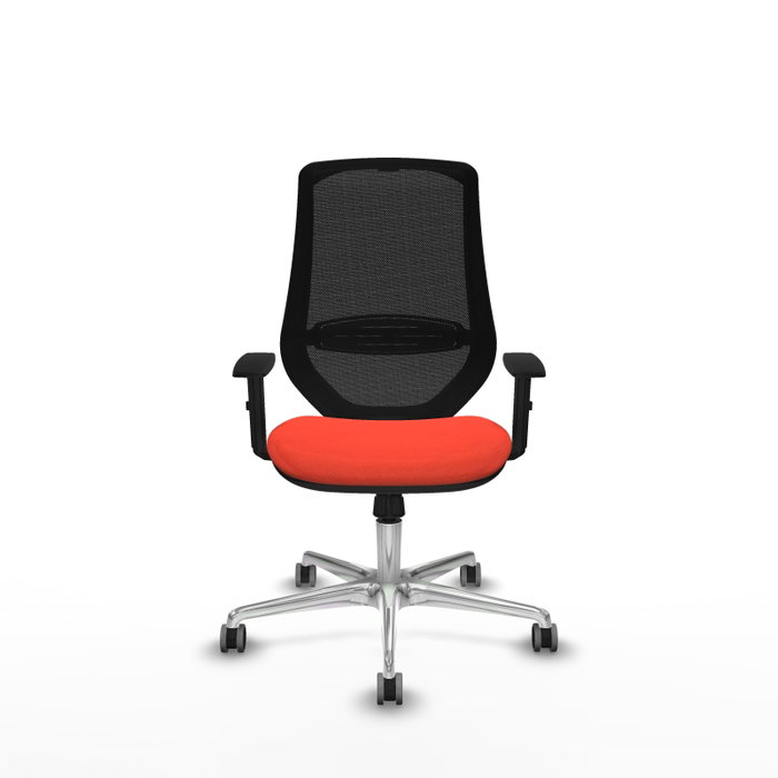 PIQUERAS Y CRESPO Silla de oficina Mardos con mecanismo Sincro, Naranja oscuro y Negro