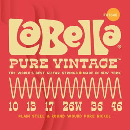 La Bella Pure Vintage 10-46 Juego de Cuerdas para Guitarra Eléctrica