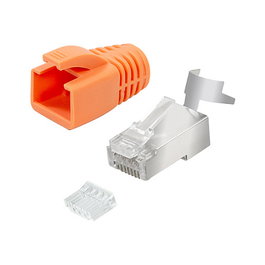 LogiLink Pack de 10 conectores modulares RJ45 Cat.6A STP pass through