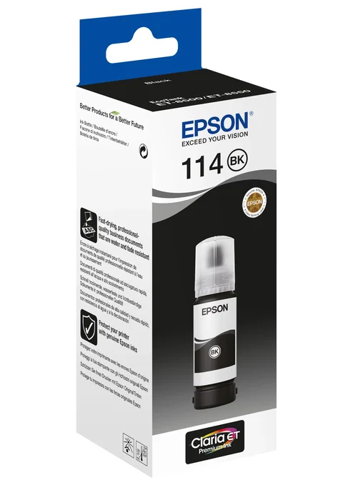 Epson T114 Negro Botella de Tinta Pigmentada 70ml
