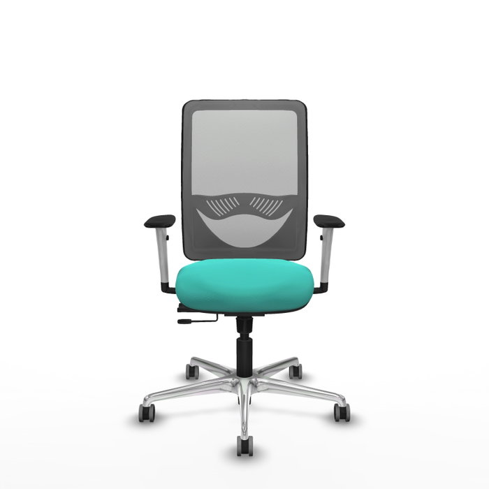 PIQUERAS Y CRESPO Silla de oficina Zulema con mecanismo Sincro/Traslack Turquesa y Gris