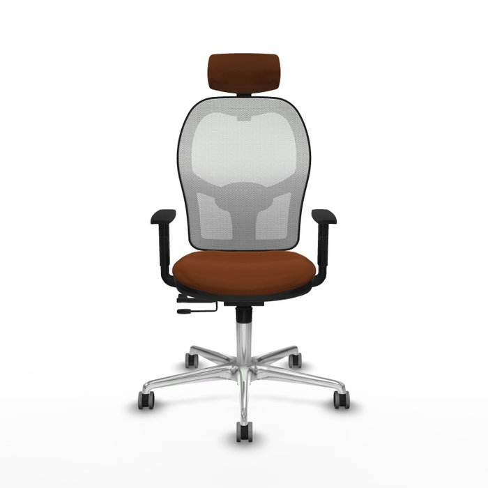 PIQUERAS Y CRESPO Silla de oficina Jorquera con mecanismo Sincro/Traslack, Marrón y Blanco PIQUERAS Y CRESPO Silla de oficina Jorquera con mecanismo Sincro/Traslack, Marrón y Blanco
