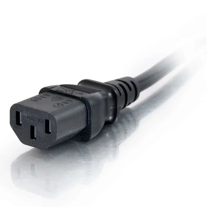 C2G Cable de Alimentación 88543 - 2 Metros Negro, 16 AWG, Conector Europeo CEE7/7 Macho a IEC 320 C13 Hembra, para PC, Monitor, Impresora