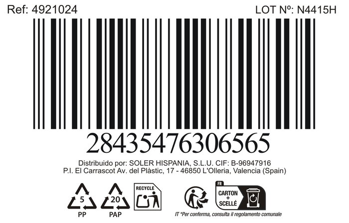 Inde Mug Jumbo 380cc "Simple&Good" Md ø8.2x11cm (16 Unidades)