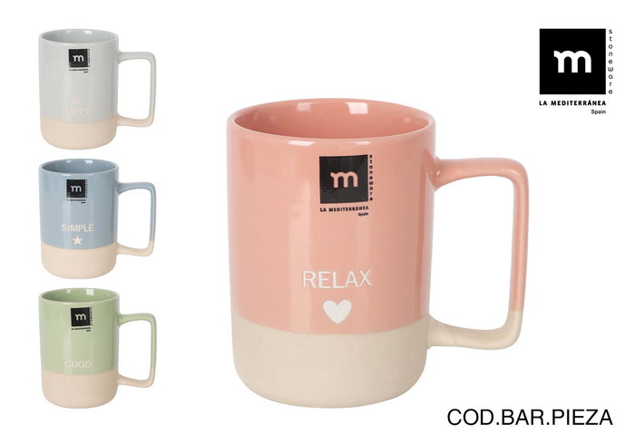 Inde Mug Jumbo 380cc "Simple&Good" Md ø8.2x11cm (16 Unidades) Inde Mug Jumbo 380cc "Simple&Good" Md ø8.2x11cm (16 Unidades)
