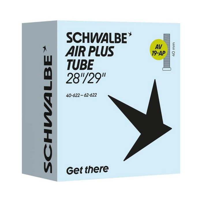 Schwalbe AV19-AP Air Plus Cámara 29" Válvula Standard 40 mm Butilo Reforzado Alta Retención Protección Pinchazos Schwalbe AV19-AP Air Plus Cámara 29" Válvula Standard 40 mm Butilo Reforzado Alta Retención Protección Pinchazos
