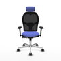 PIQUERAS Y CRESPO Silla de oficina Jorquera con mecanismo Sincro/Traslack, Azul claro y Negro