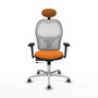 PIQUERAS Y CRESPO Silla de oficina Jorquera con mecanismo Sincro/Traslack, Naranja y Blanco