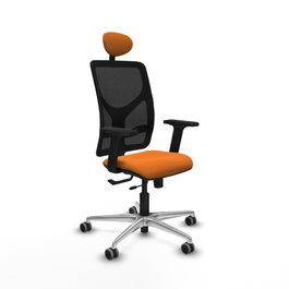 PIQUERAS Y CRESPO Silla de oficina Motilla Naranja y Negro