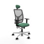 PIQUERAS Y CRESPO Silla de oficina Motilla Verde Esmeralda y Gris