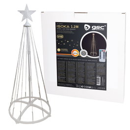 GSC Evolution Árbol LED Isoka 1,2M con 8 funciones y mando, Luz cálida IP44
