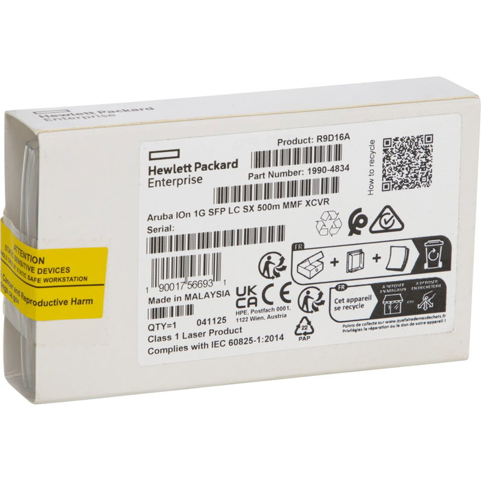 Aruba HPE Aruba Networking Instant On 1G SFP LC SX 500m MMF Transceiver