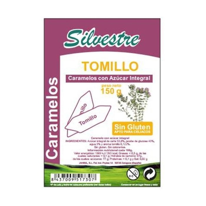 SILVESTRE Caramelos de Tomillo con Azúcar Integral 1 kg
