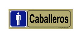Baja Placa Adhesiva Caballeros PVC 53x165mm 4521 BL