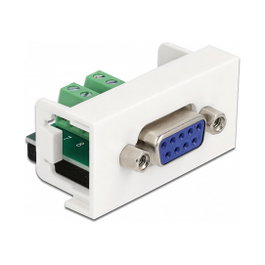 DeLOCK Easy 45 Modul D-Sub 9 Pin Buchse zu 10 Pin Terminalblock 22,5 x 45 mm, Blanco