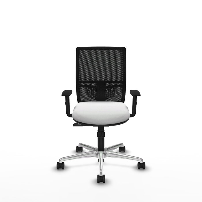 PIQUERAS Y CRESPO Silla de oficina Yunquera con mecanismo Sincro, Blanco y Negro