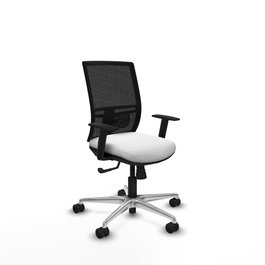 PIQUERAS Y CRESPO Silla de oficina Yunquera con mecanismo Sincro, Blanco y Negro