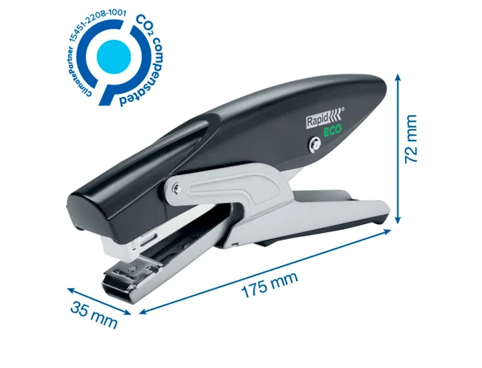 Rapid Grapadora Tenaza Eco Plástico Reciclado Capacidad 20 Hojas Uso Grapas 24/6 26/6 Rapid Grapadora Tenaza Eco Plástico Reciclado Capacidad 20 Hojas Uso Grapas 24/6 26/6