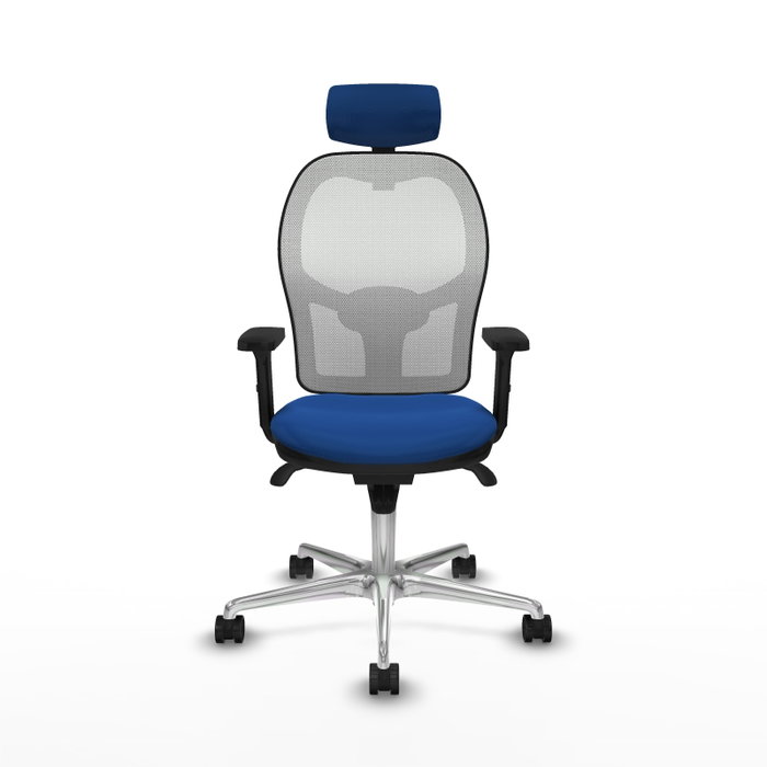 PIQUERAS Y CRESPO Silla de oficina Jorquera con mecanismo Sincro, Azul y Blanco PIQUERAS Y CRESPO Silla de oficina Jorquera con mecanismo Sincro, Azul y Blanco