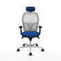 PIQUERAS Y CRESPO Silla de oficina Jorquera con mecanismo Sincro, Azul y Blanco