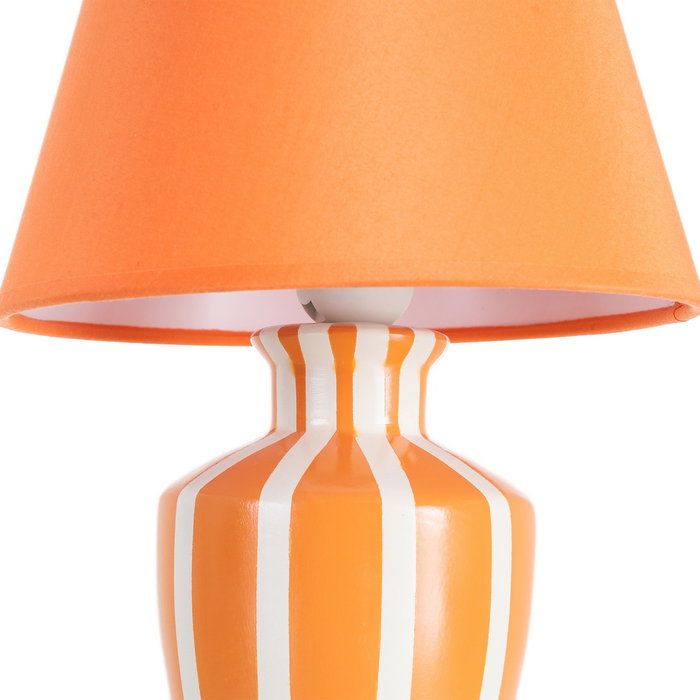 Lámpara Mesa Naranja Cerámica-Tejido 22 X 22 X 31 cm