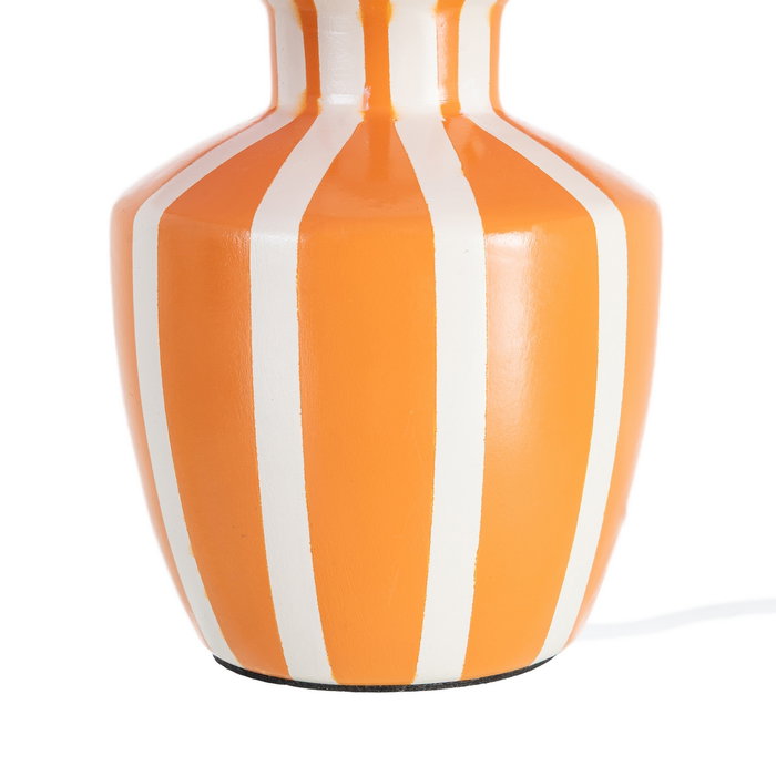 Lámpara Mesa Naranja Cerámica-Tejido 22 X 22 X 31 cm