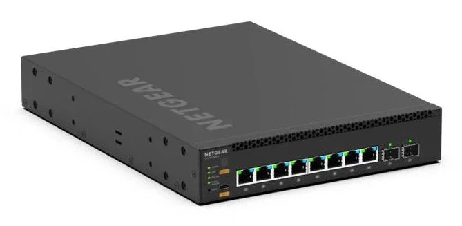 NETGEAR MSM4310 Conmutador Gestionado Capa L3, 8 Puertos 2.5G Ethernet (100/1000/2500), PoE, Montaje en Rack 1U, Negro
