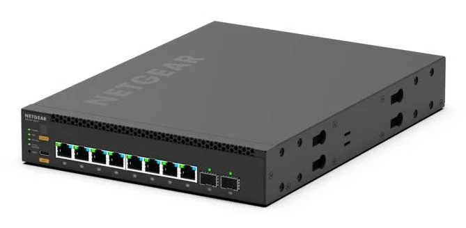 NETGEAR MSM4310 Conmutador Gestionado Capa L3, 8 Puertos 2.5G Ethernet (100/1000/2500), PoE, Montaje en Rack 1U, Negro