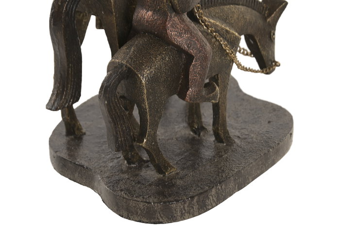 DKD Home Decor Figura de Resina Quijote / Sancho Panza sobre Caballo en Bronce DKD Home Decor Figura de Resina Quijote / Sancho Panza sobre Caballo en Bronce
