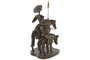 DKD Home Decor Figura de Resina Quijote / Sancho Panza sobre Caballo en Bronce