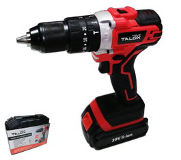 TALOX Taladro Profesional con 2 Baterías Li-Ion 20V, Maletín y Accesorios