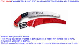KAMIKAZE Serrucho S330 H Curvo de Dientes Duros con Funda
