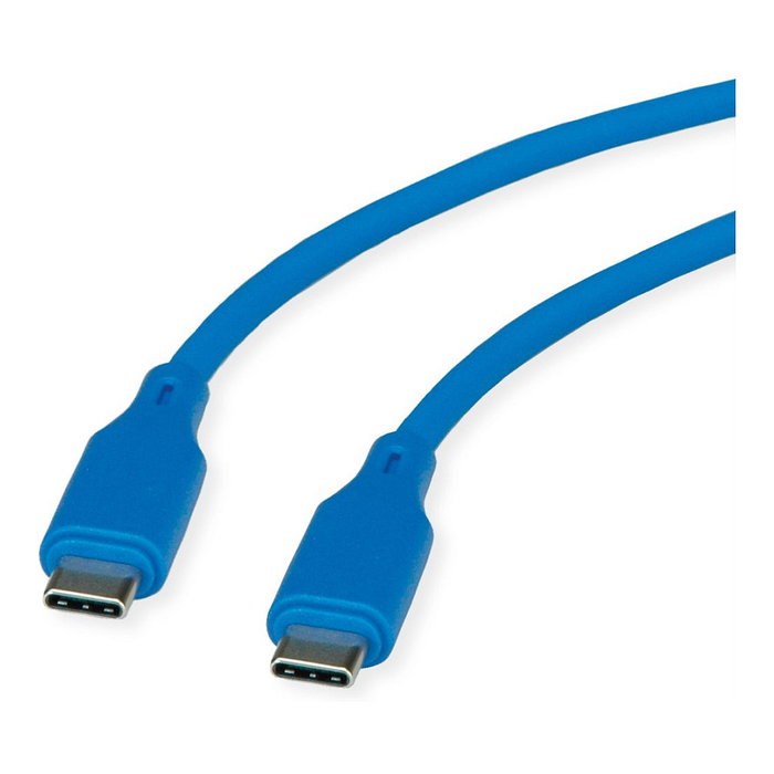 ROLINE 11.02.9123 Cable USB 2.0 Tipo C a C, Silicona, 60W, Azul, 1m ROLINE 11.02.9123 Cable USB 2.0 Tipo C a C, Silicona, 60W, Azul, 1m